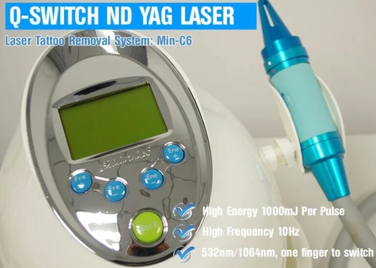 532nm / 1064nm Repeat Frequency 1 to 10Hz Mini C6 Q-switch Nd: YAG Laser Similar to Ladybug Laser